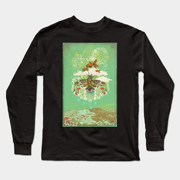 EVENING PSYCHEDELIA Long Sleeve T-Shirt by Showdeer